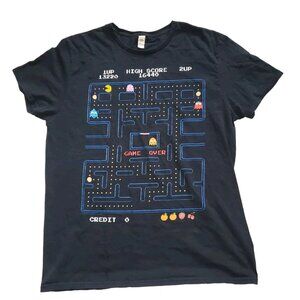 Vintage Pac Man T-shirt size Large Black short sleeve